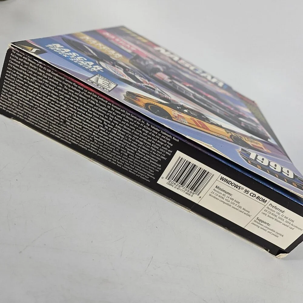 Vintage NASCAR Racing 1999 Edition PC Windows 95 CD-ROM Big Box Sierra Sports